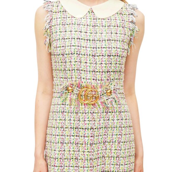 GUCCI LOGO  Embellished tweed dress Size 38 IT, XS/S US NEW - Picture 10 of 10